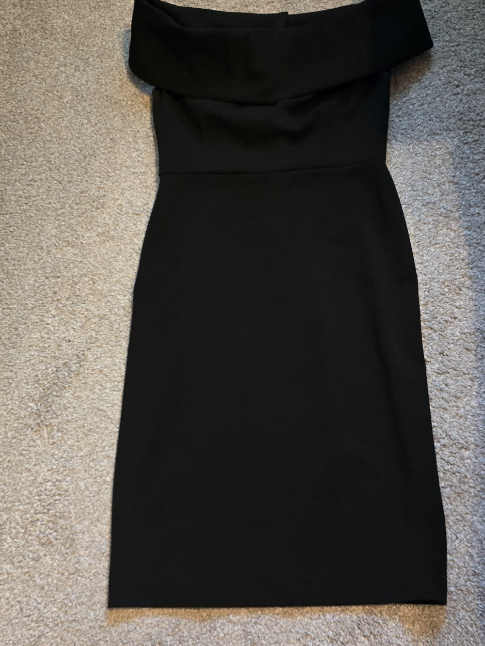 Calvin Klein Strapless Black Fold-Over Neck Sheath Dress Size 6